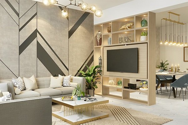Living Room Unique Partition Design
