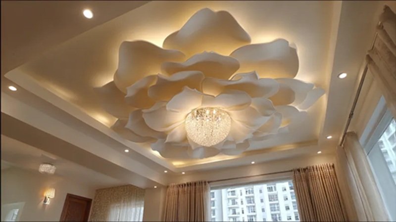 ceiling pop flower design colour