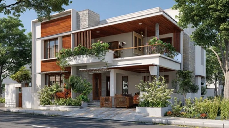 two storey small modern house