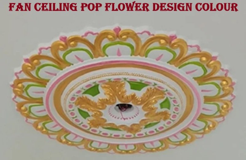 Painting Ceiling POP Flower Design Colour